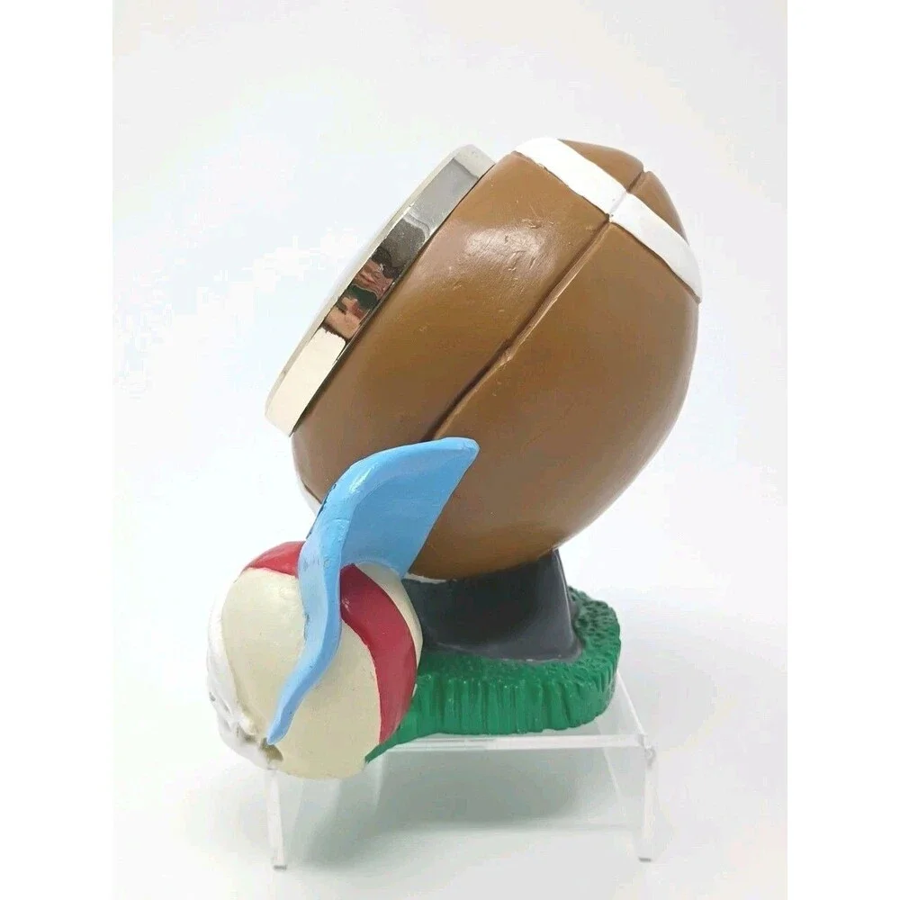 Vintage Warner Bros. Taz Tasmanian Devil Football Desk Clock Ceramic 1996 Works